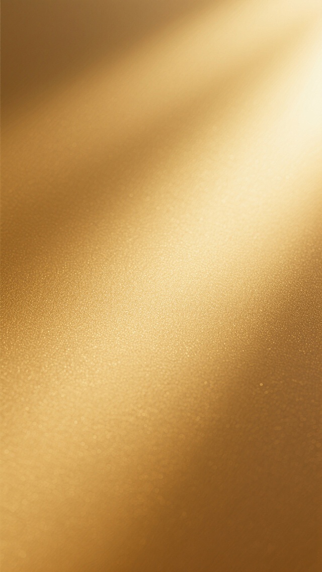 一张具有磨砂金高级质感的手机壁纸，整体为金色渐变背景，从中心偏上的明亮高光区域向四周过渡为稍暗的暖金色，光线柔和均匀，呈现出细腻的磨砂表面质感，色彩和谐统一，氛围奢华而沉稳，视觉层级简洁，信息传达效率高，符合手机壁纸的使用场景，能给人一种高贵典雅的感觉。