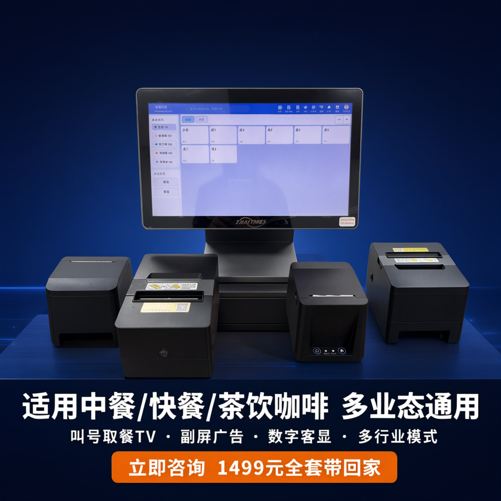 餐饮收银系统投流广告图第4张（收尾转化图），与前三张统一深蓝色… - 图片创意预览