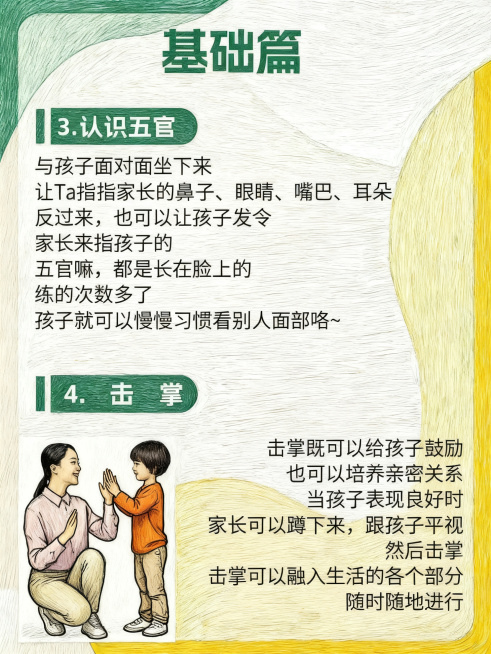 统一手绘风格，保留所有文字和布局，生成清晰的星宝眼神对视训练图文内页，保持原排版和配色，适配小红书发布预览效果