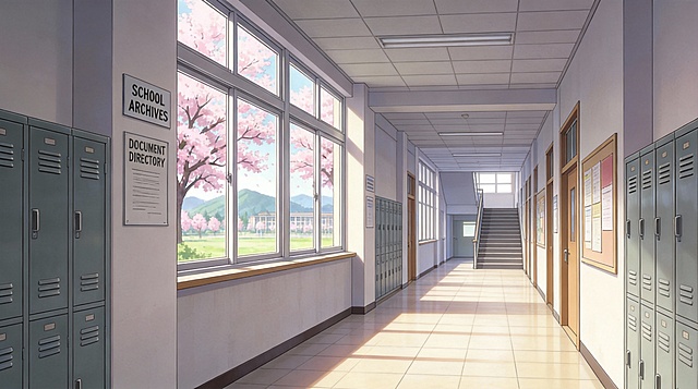 改成校园走廊的场景