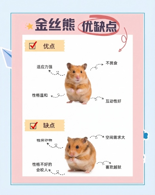 保留原图所有文字内容和排版，仅将图中的两只仓鼠都替换为真实的金丝熊仓鼠，保持原位置和大小不变，整体风格和背景和原图保持一致预览效果