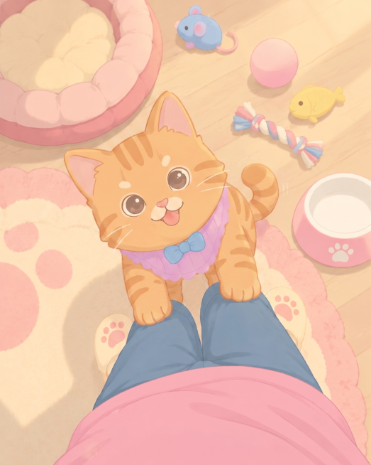 宠物换成猫咪，橘猫预览效果