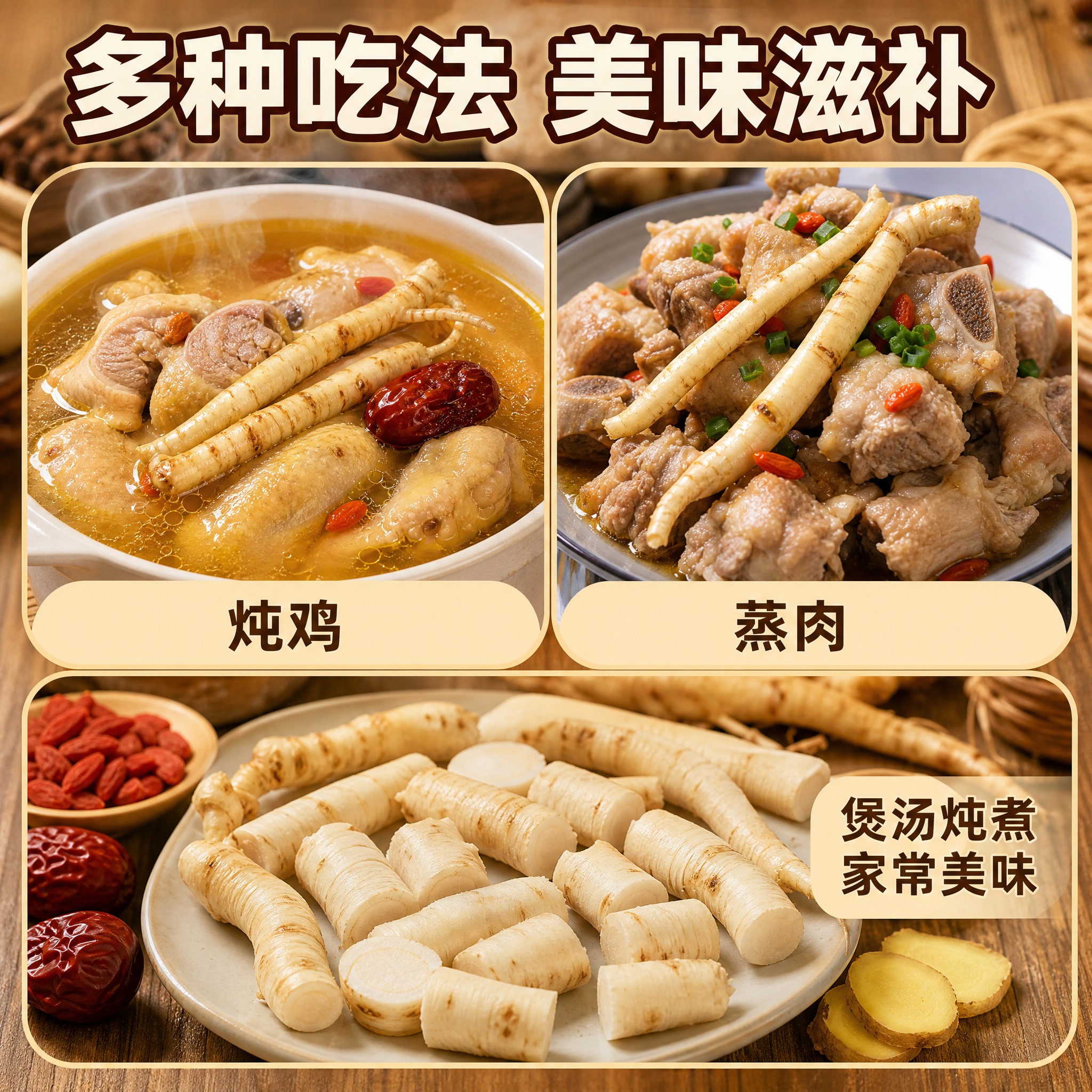 [主图-7] 云南臭参多种食用方式展示图，核心任务是拓展食用场… - 图片创意预览