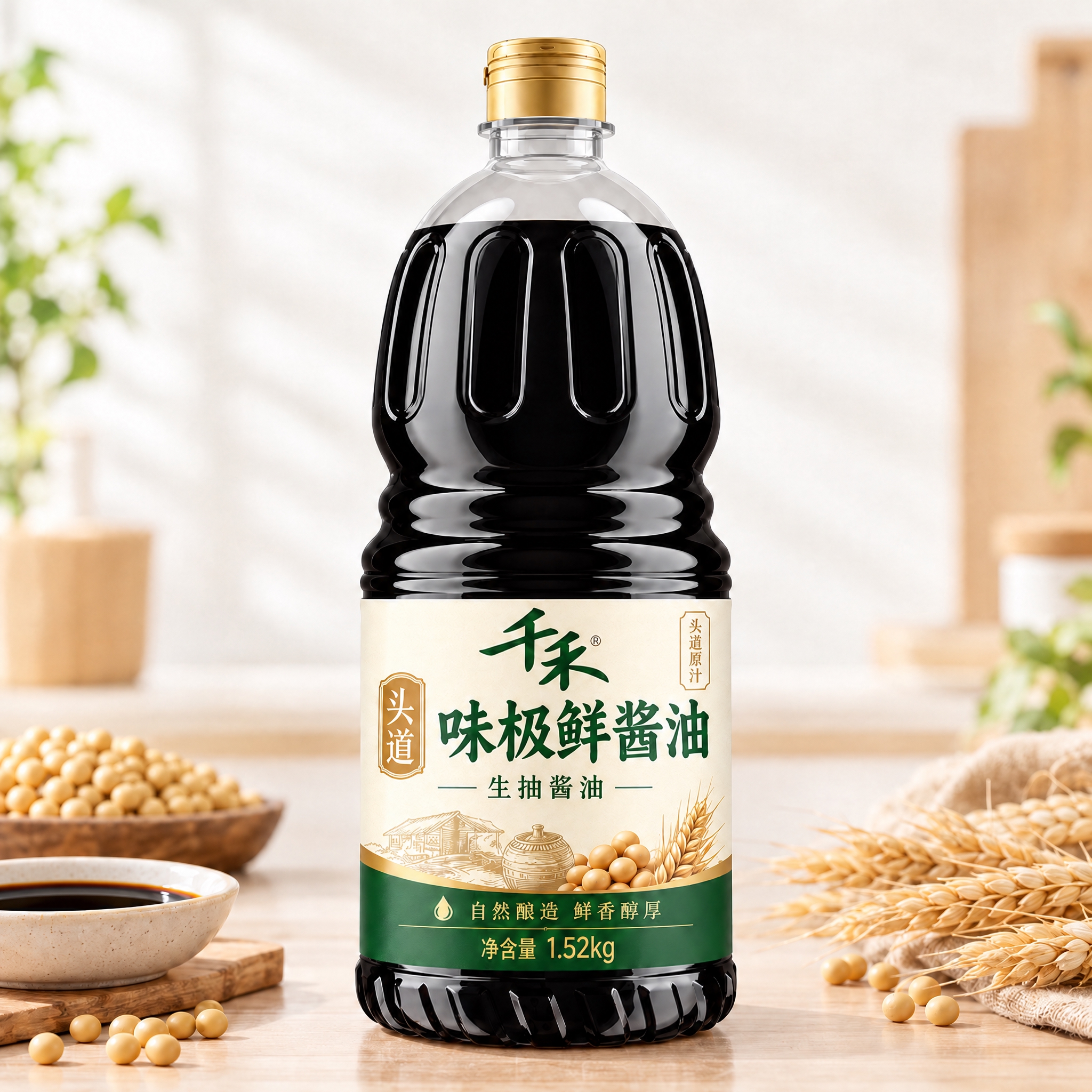 去除瓶身标签右上角的“鲜香醇厚”文字，保留“头道原汁”文字，其… - 图片创意预览