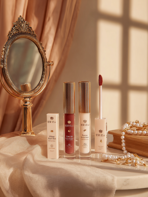 我以美妆品牌“雾屿”的哑光唇釉为核心，选用Midjourney作为AI工具，按“主题+风格+色彩+场景”要求生成完整方案，包含提示词、文案与logo规划，可直接用于作业提交：
 
一、AI工具选择预览效果