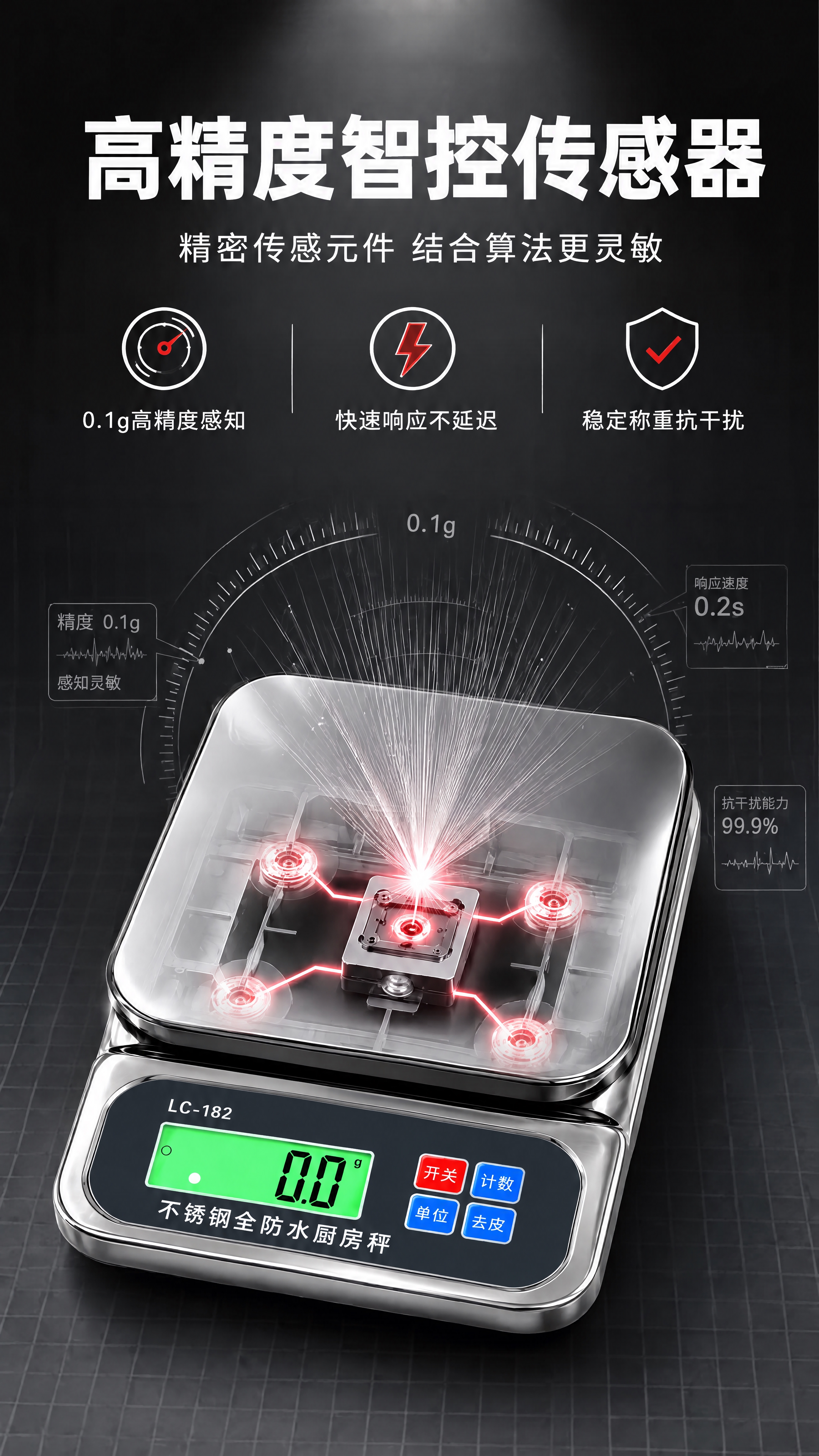 将图一中的电子秤替换为图三（LC-182型号不锈钢全防水厨房秤… - 图片创意预览