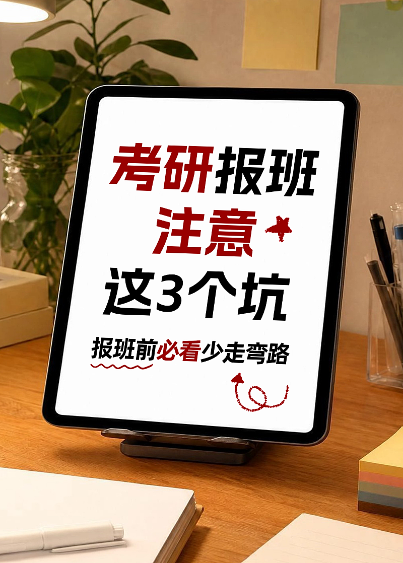 考研报班经验分享大字拟真实景小红书封面