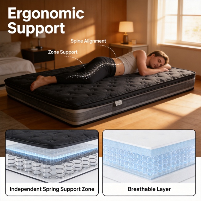 [Main Image-2] Mattress ergonomic support function display picture.
[Product Consistency] Keep the m预览效果