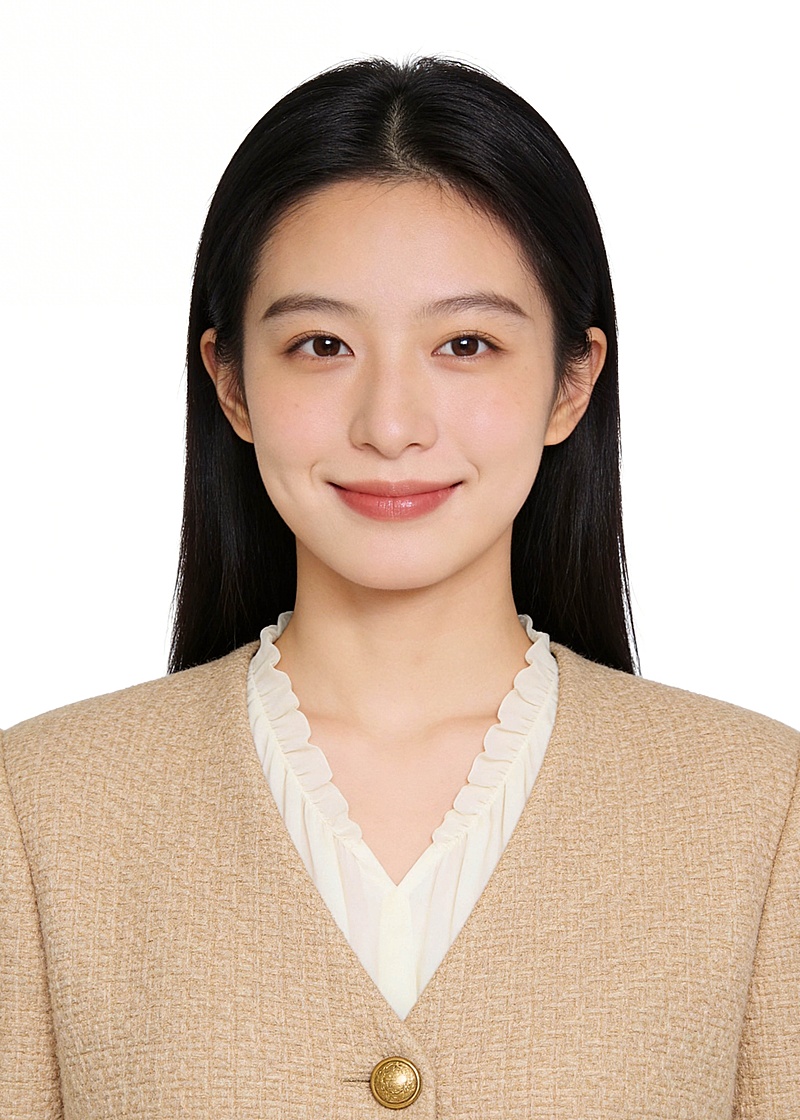 卡其色外套荷叶领女性职场证件照