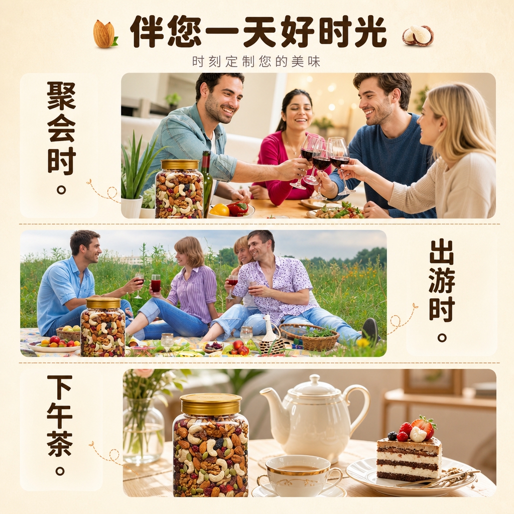 [商品] 使用【图2】每日坚果罐装产品作为全页产品元素参考；保… - 图片创意预览