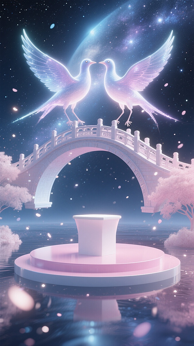 七夕氛围电商背景