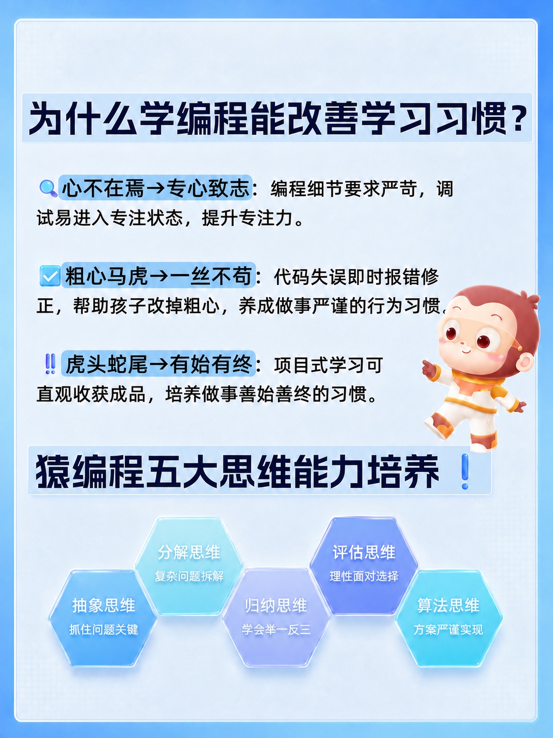 去除正上方顶部的猿编程猴子图标和蓝色标签栏，用周围的浅蓝色渐变… - 图片创意预览
