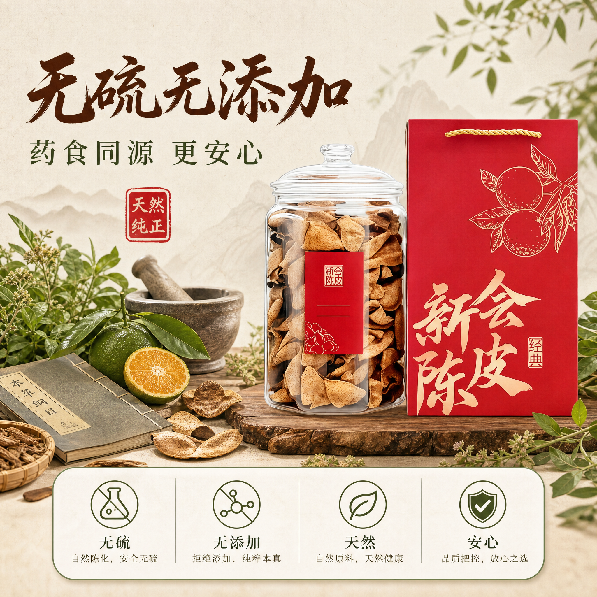 [主图-5] 主题：新会陈皮无硫无添加、药食同源更安心的品质承… - 图片创意预览