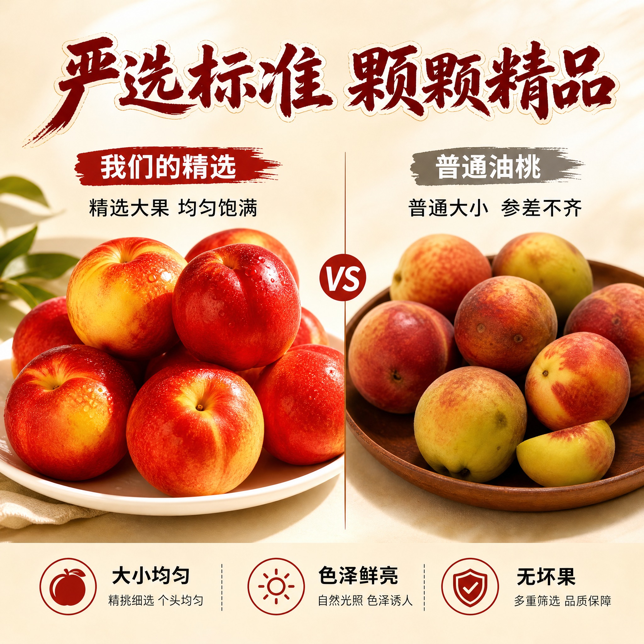 [主图-3] 新疆戈壁油桃 品质对比与精选标准 [统一基调]… - 图片创意预览