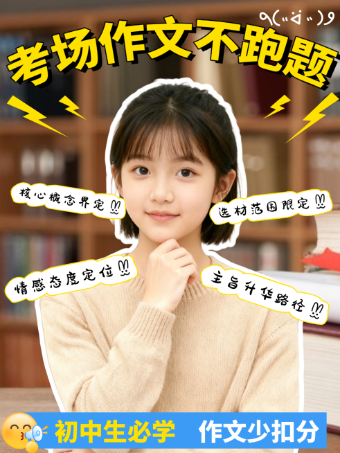 考察作文不跑题人像小红书封面预览效果