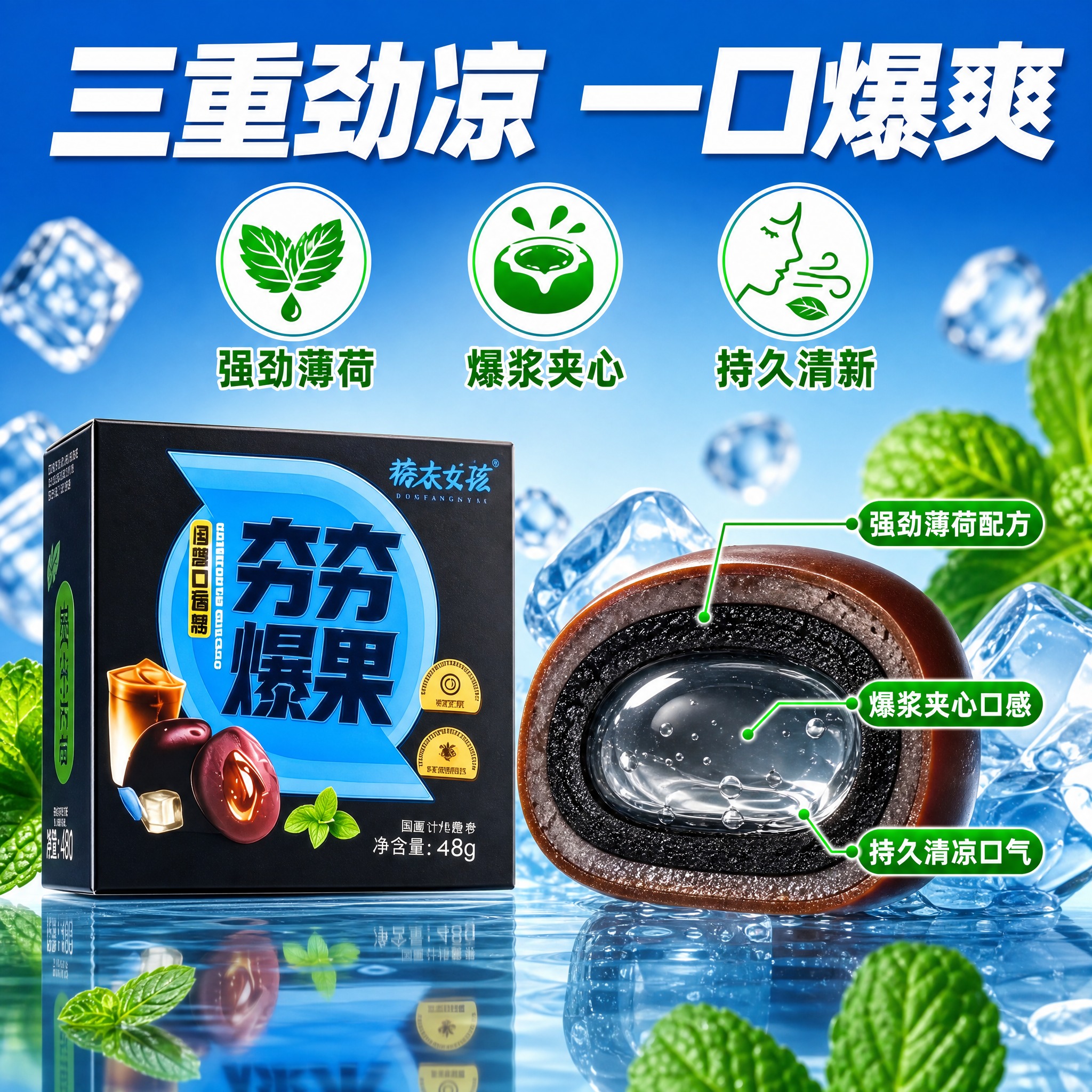 [主图-2] 核心卖点 强劲薄荷配方 持久清凉 [统一基调]… - 图片创意预览