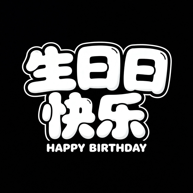 卡通生日字体logo预览效果