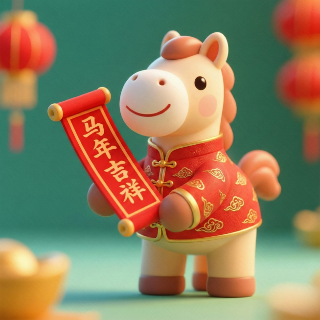 给这个小马穿上春节的衣服预览效果