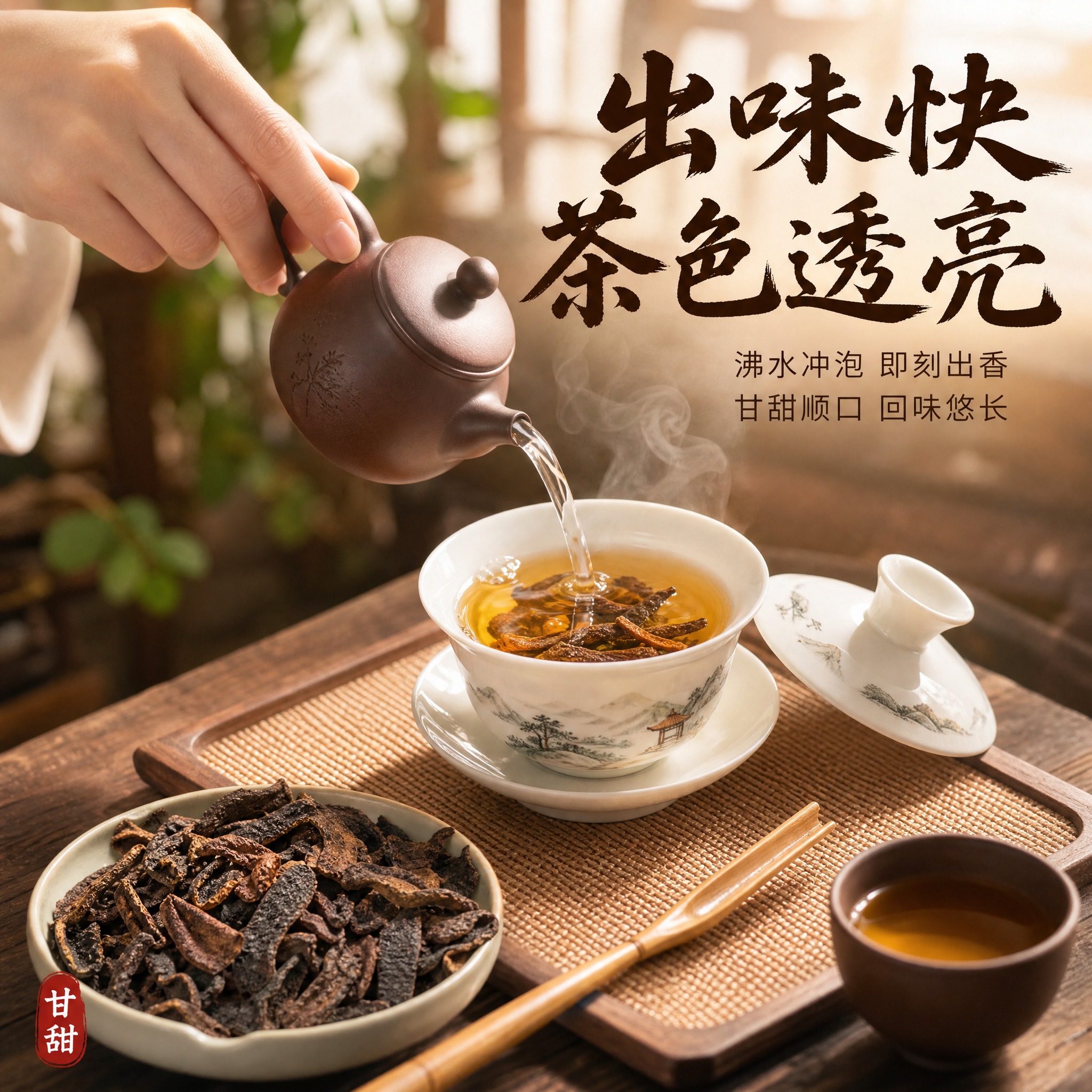 [主图-4] 冲泡场景图，展示泡茶泡水喝的使用场景，突出出味快… - 图片创意预览