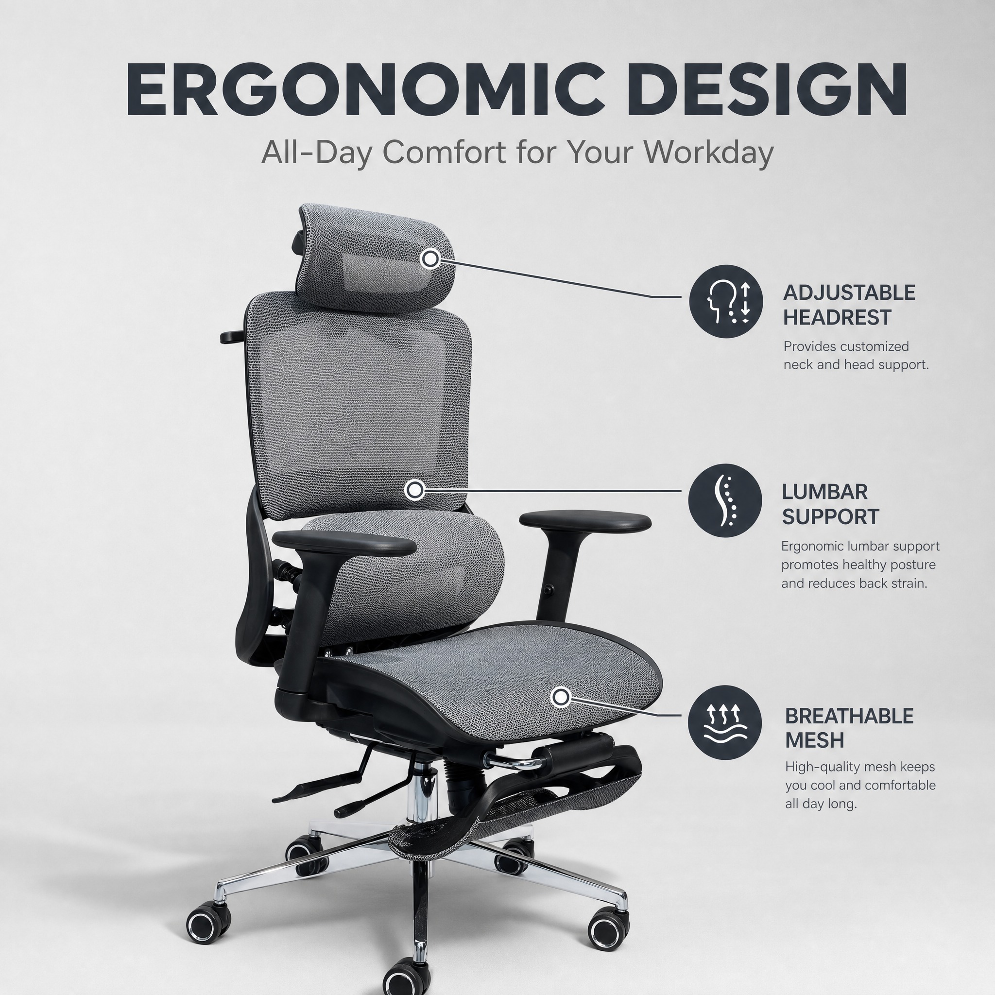 Ergonomic office chair product… - 图片创意预览