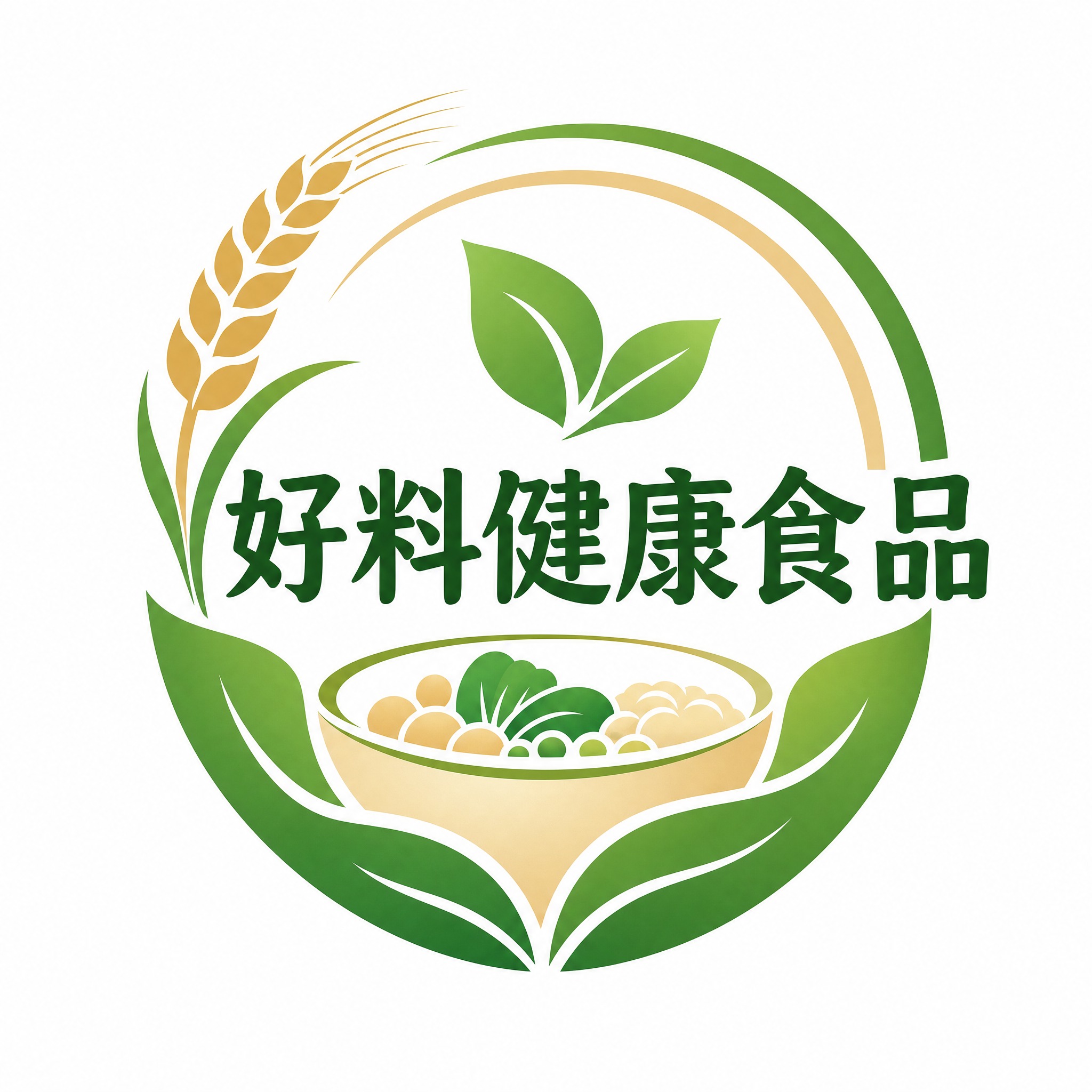 为一家名为“好料健康食品”的健康食品店铺设计一个现代简洁的品牌… - 图片创意预览