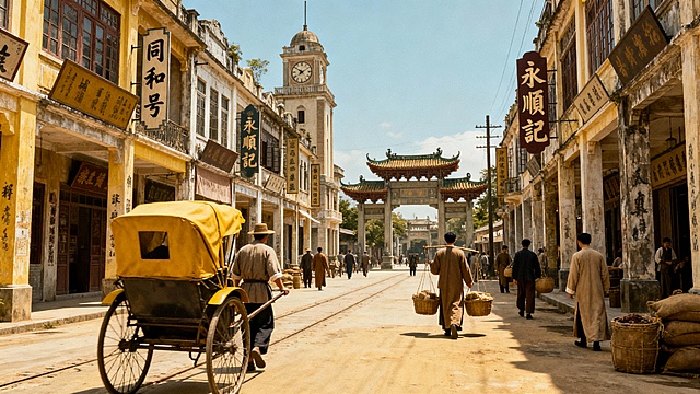 旧时代省城路上