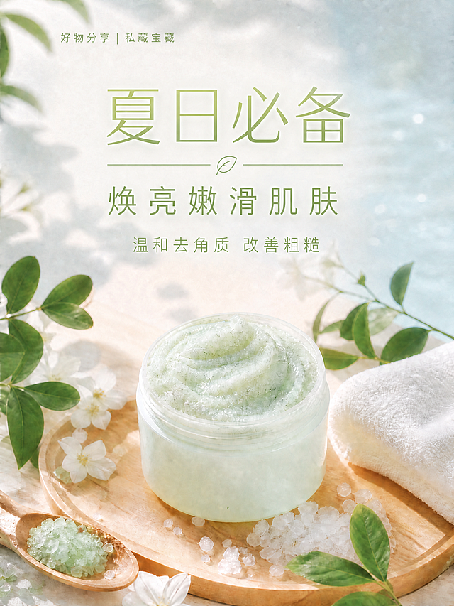 在原图基础上，添加文字"好物分享 | 私藏宝藏"，放在角落空白位置不遮挡主体，保持整体清新风格，维持3:4尺寸不变