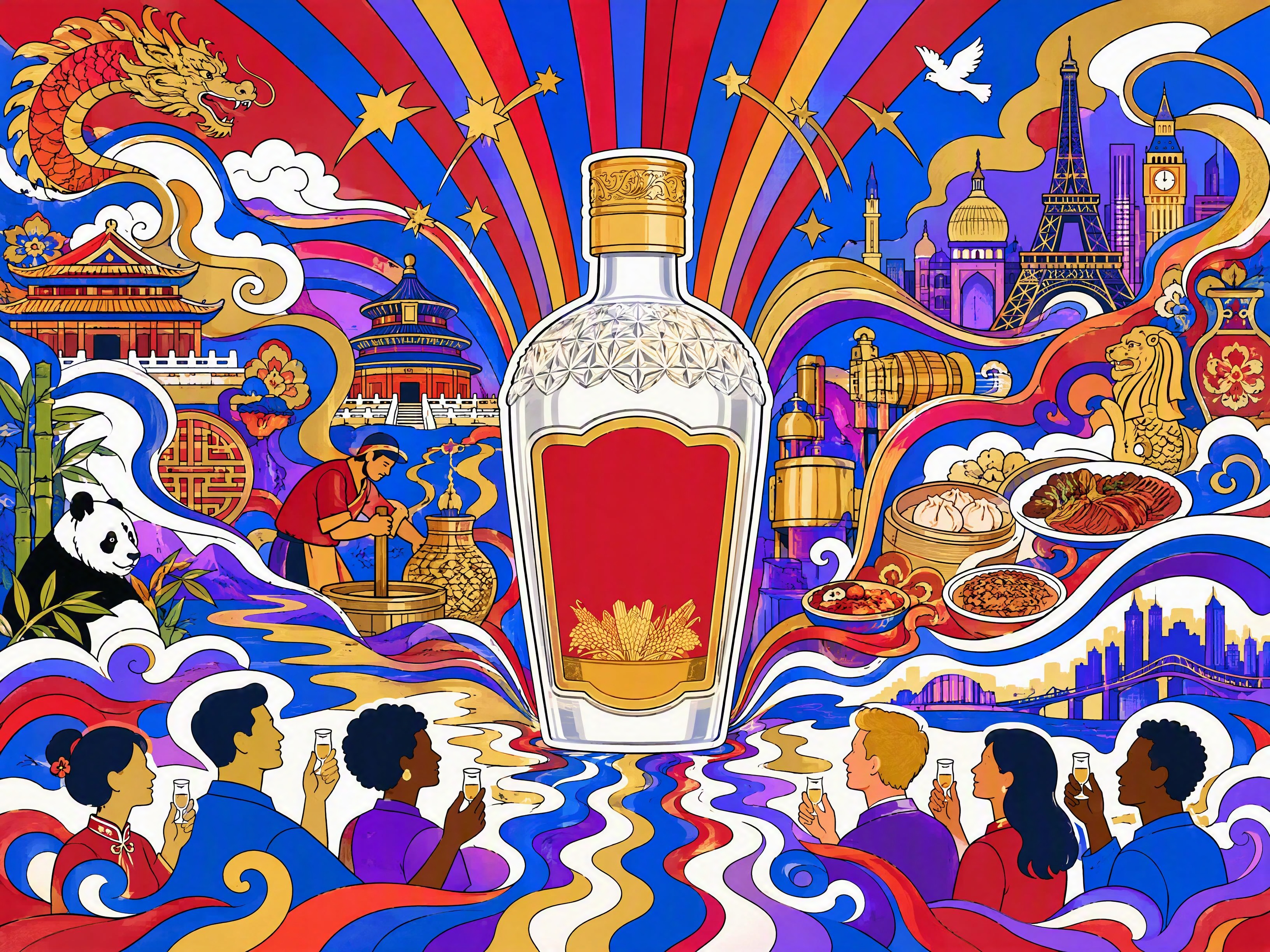 参考第一张图的扁平插画风格、粗黑轮廓线、明快撞色和放射状视觉结… - 图片创意预览
