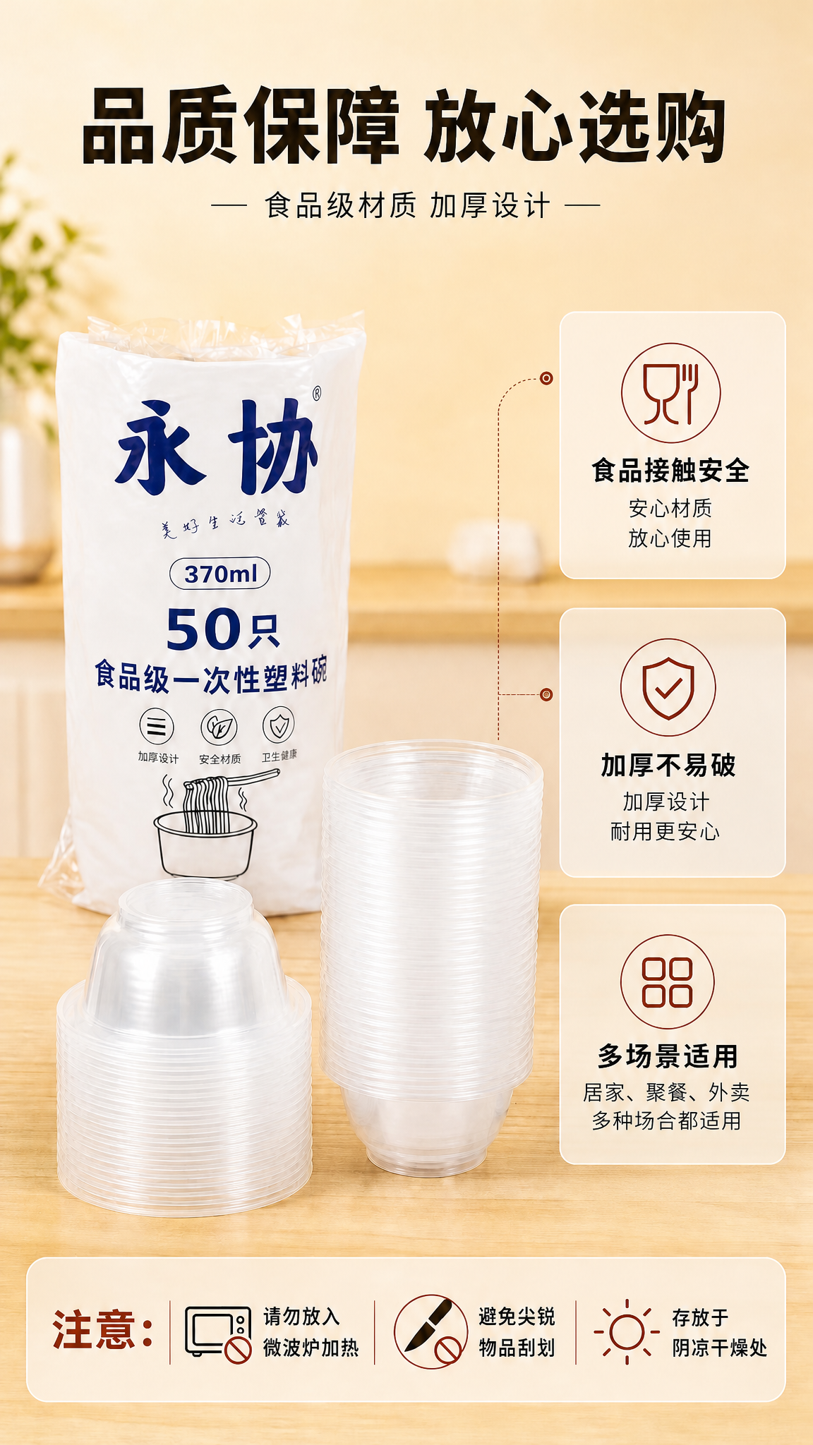 基于这张详情页图片进行修改：1. 将副标题中的"加厚耐温"改为… - 图片创意预览