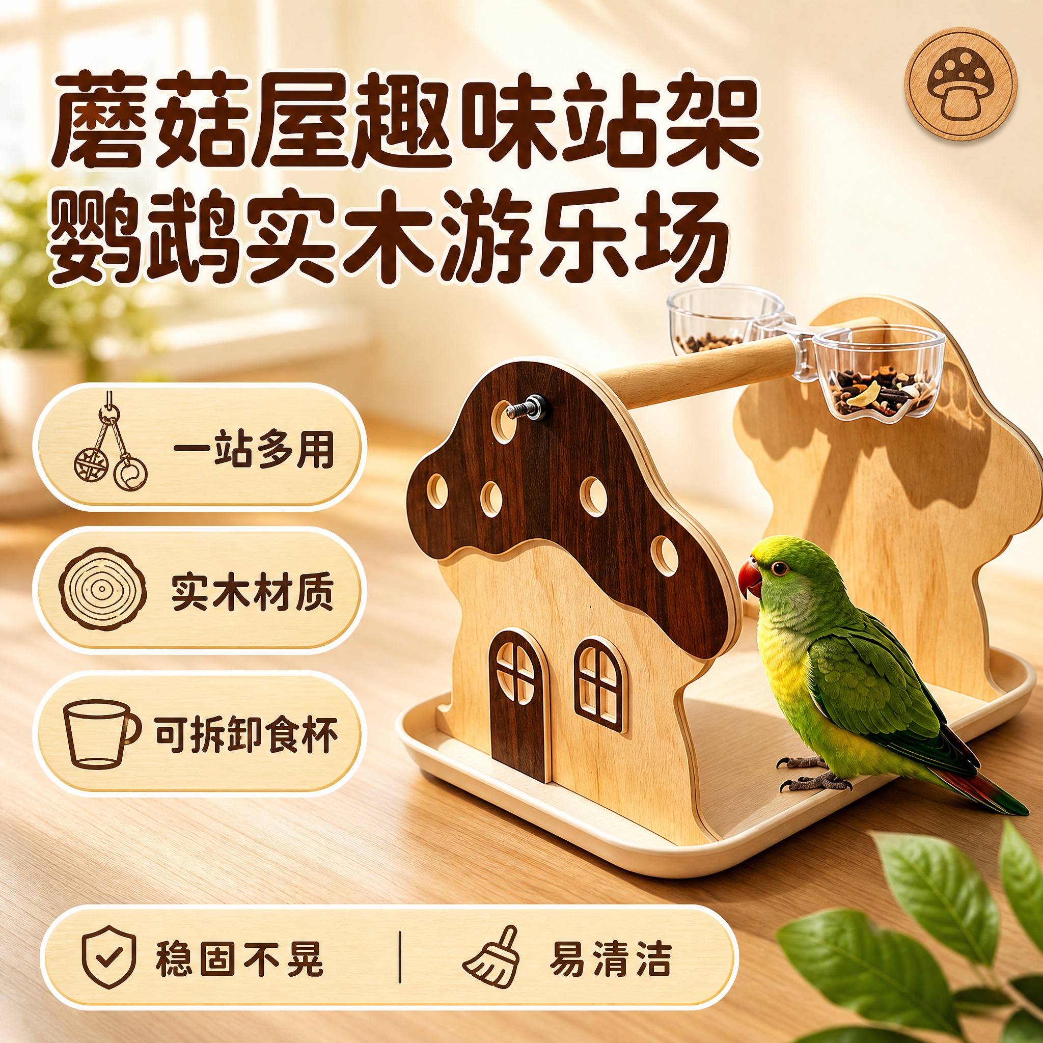 [单张主图] 蘑菇屋趣味站架 抖音1:1电商主图，爆款促销感路… - 图片创意预览