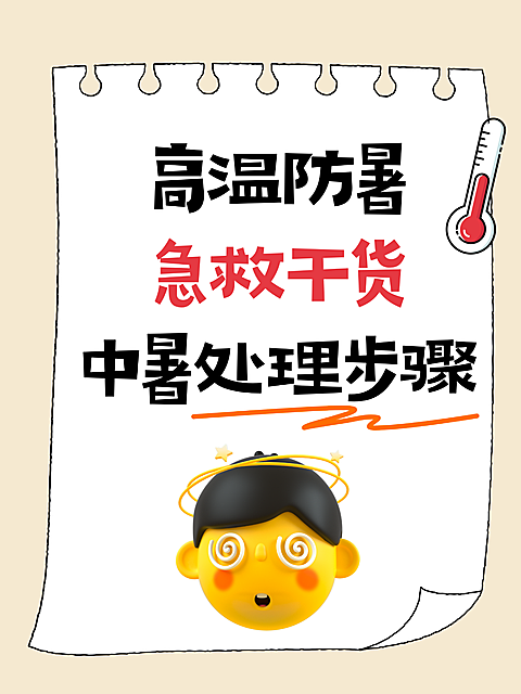 高温防暑急救干货中暑处理步骤知识分享小红书配图