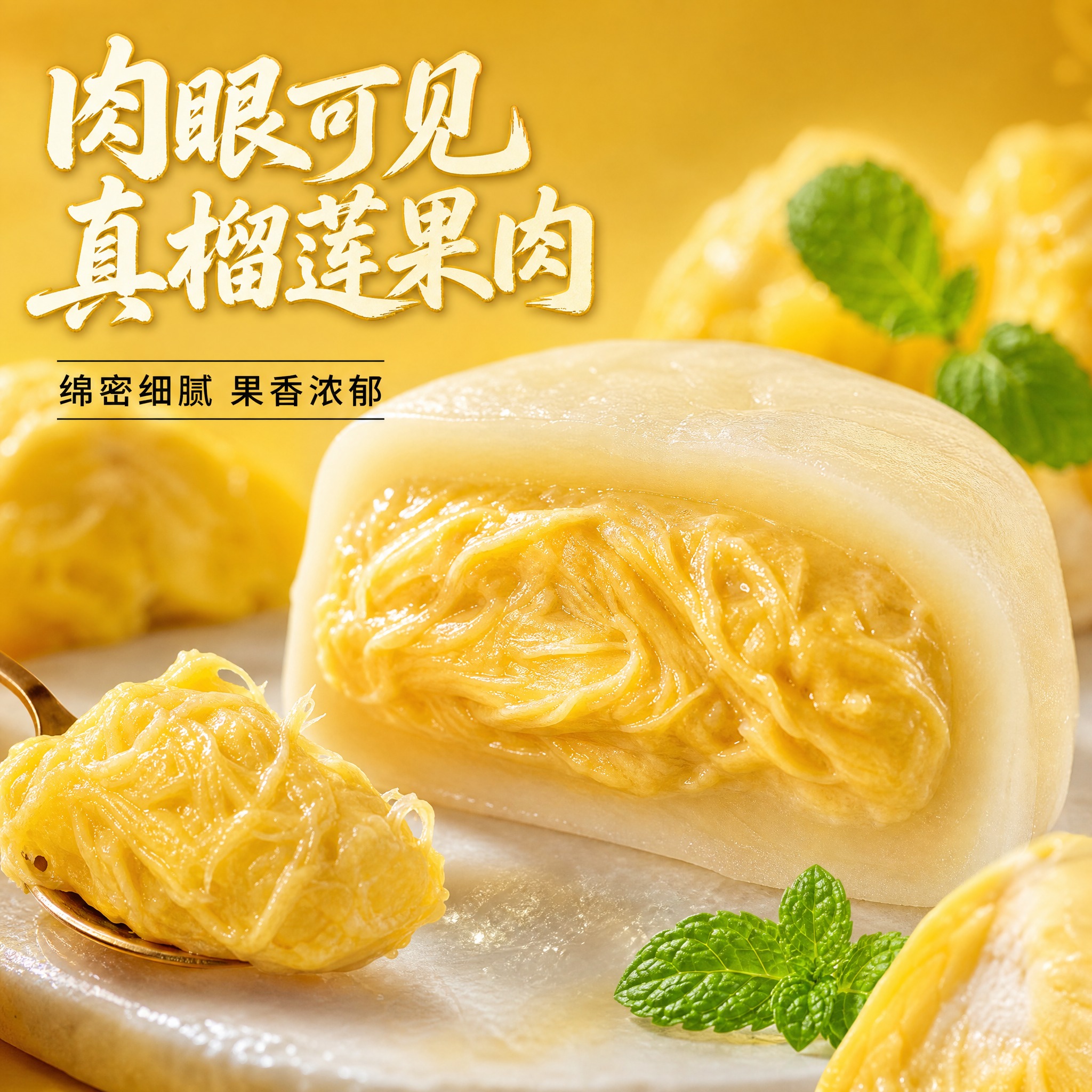 [主图-3] 细节与成分微观种草，微距展示冰皮月饼的细腻质感和… - 图片创意预览