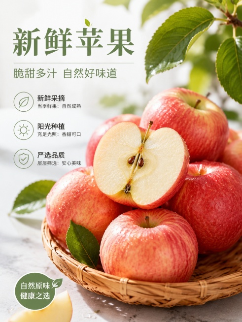 苹果商品推广图预览效果