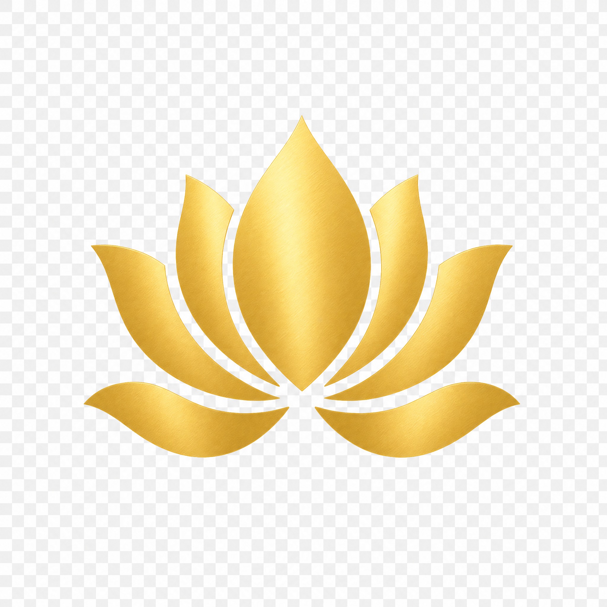 单独的金色莲花图标，扁平化简约风格，金属质感金色，透明背景，只… - 图片创意预览