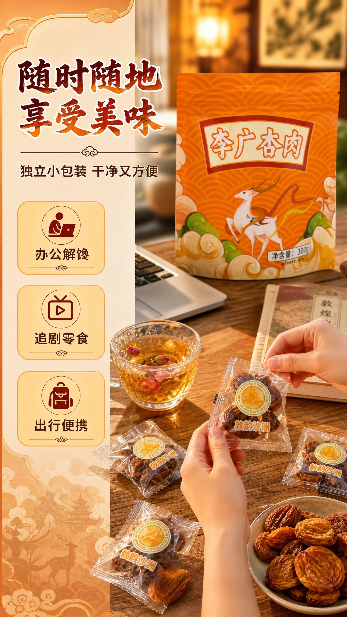 [商品] 使用【图1】李广杏肉外包装袋+独立小包装散放图 +… - 图片创意预览
