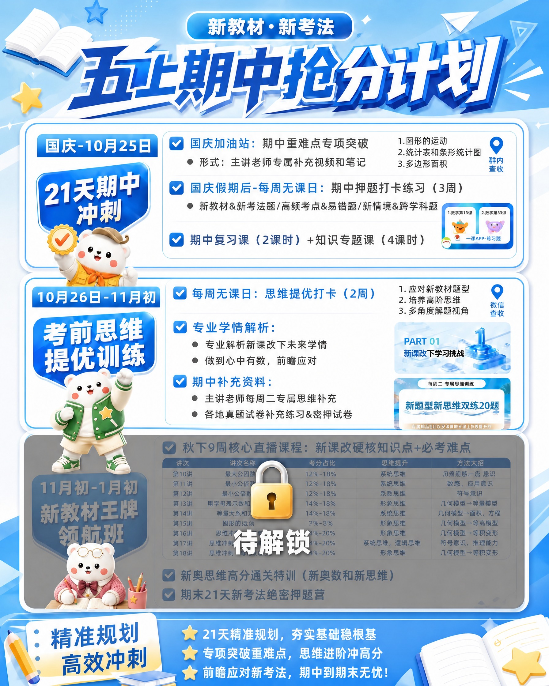 按照第二张图片的蓝色清新风格和版式格式，美化第一张图片（五上期… - 图片创意预览