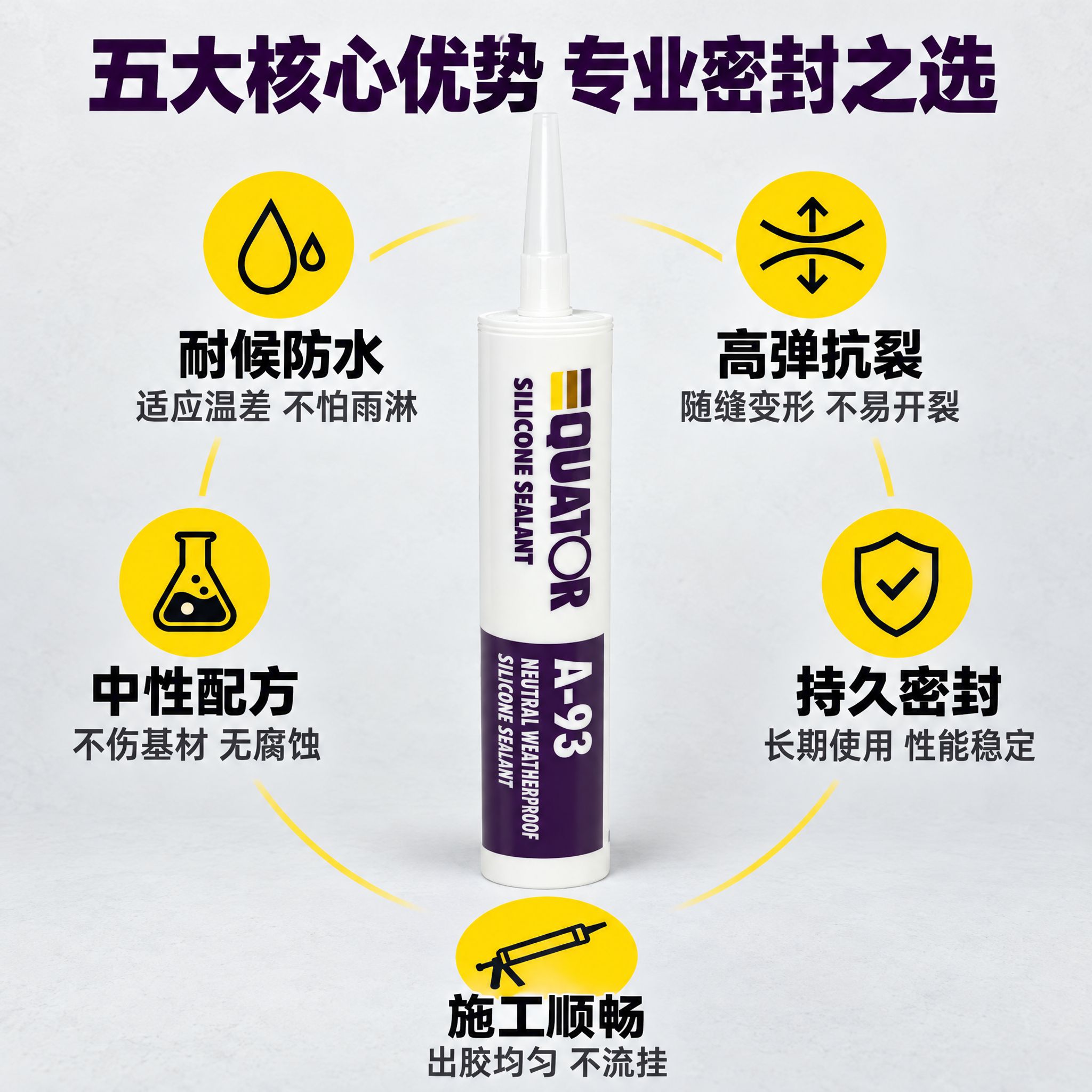 [主图-2] QUATOR A-93中性耐候硅酮密封胶 核心亮… - 图片创意预览