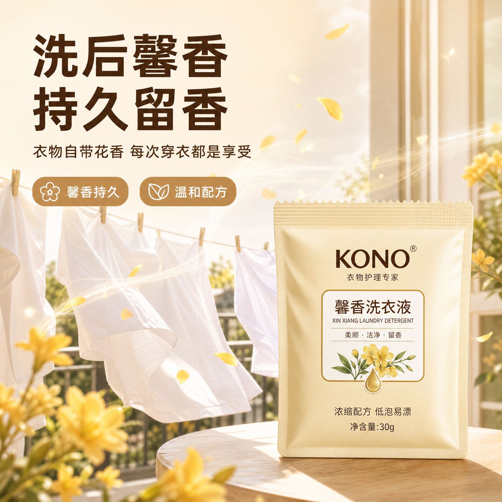 [主图-1] 洗后馨香常在卖点主图，唯一任务是突出洗衣液洗后持… - 图片创意预览