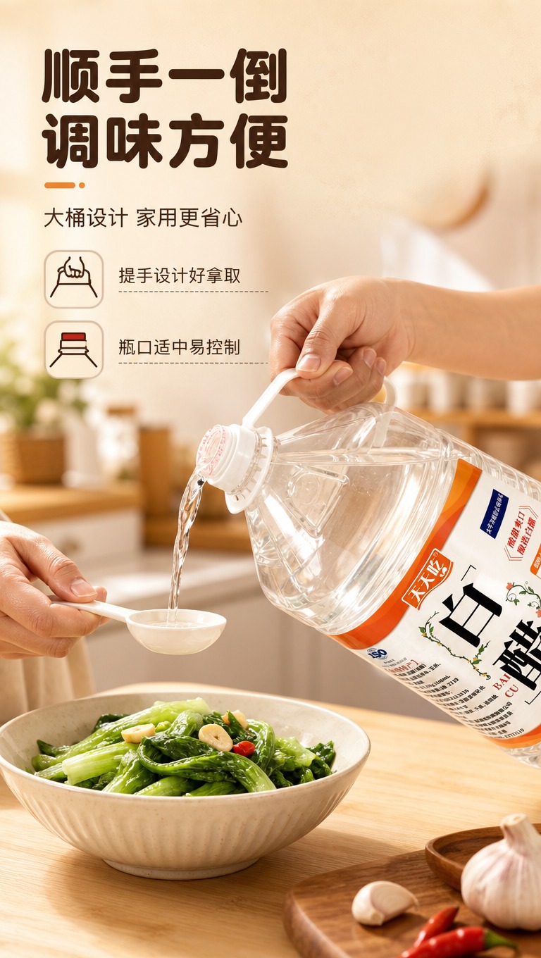 [商品] 使用【图1】天天吃酿造白醋2.5L桶装；保留透明塑料… - 图片创意预览