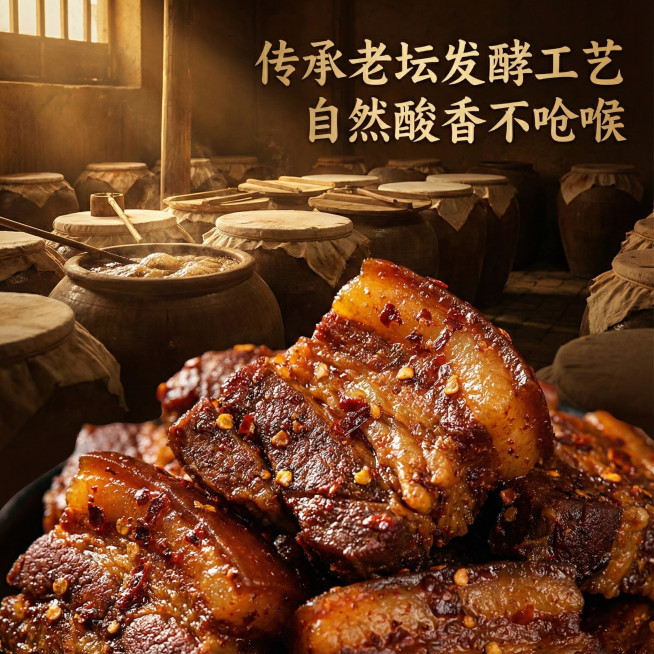 这张图片是产品主体这款产品是猪头酸肉   我需要设计10张主图在拼多多上面售卖    可以用家庭日常餐食 朋友小聚佐酒  特色宴席加菜  户外野餐便携 等场景 进行主图场景布局设计一个高级主图  一些预览效果