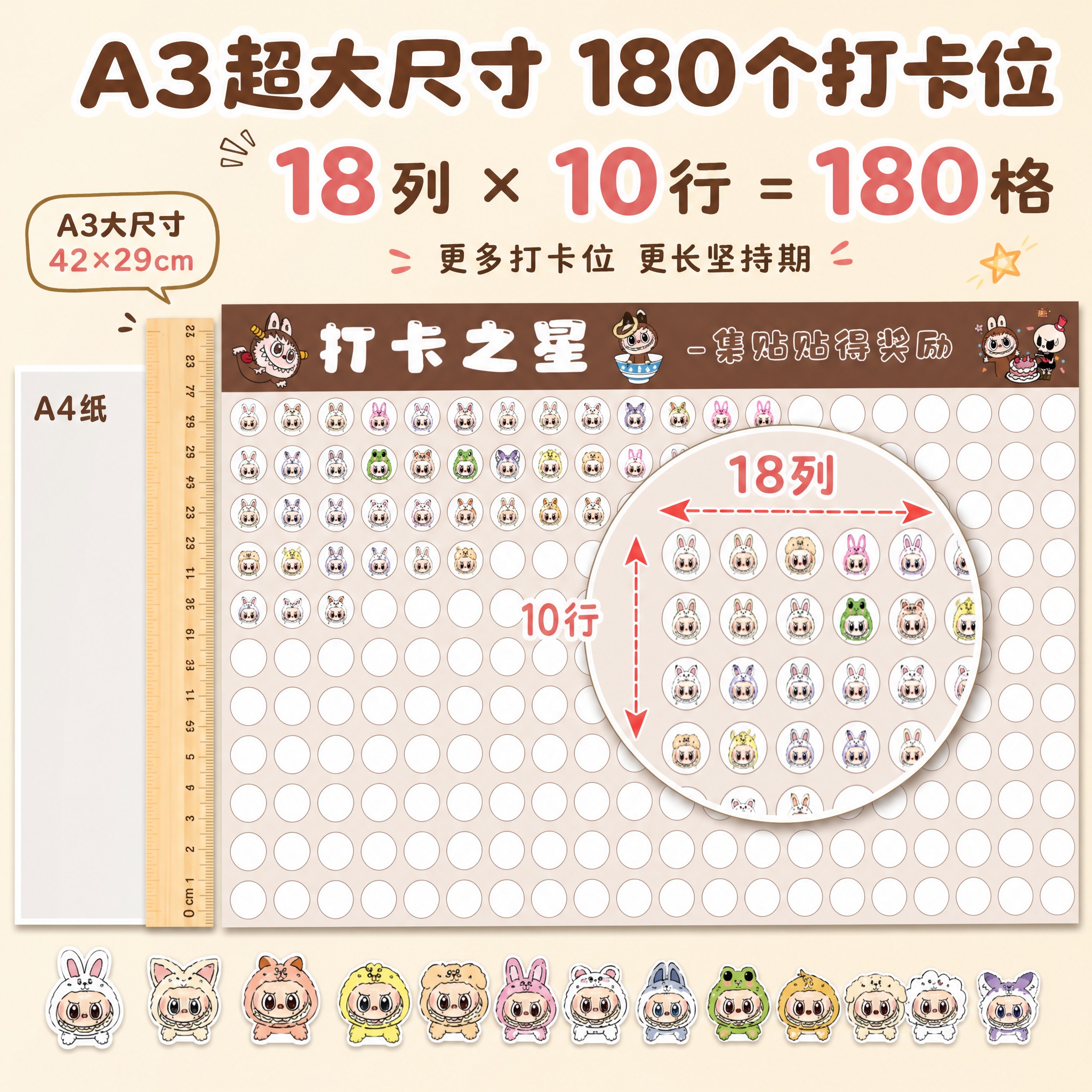 [主图-2] 核心卖点证明，突出A3大尺寸与18列10行大容量… - 图片创意预览