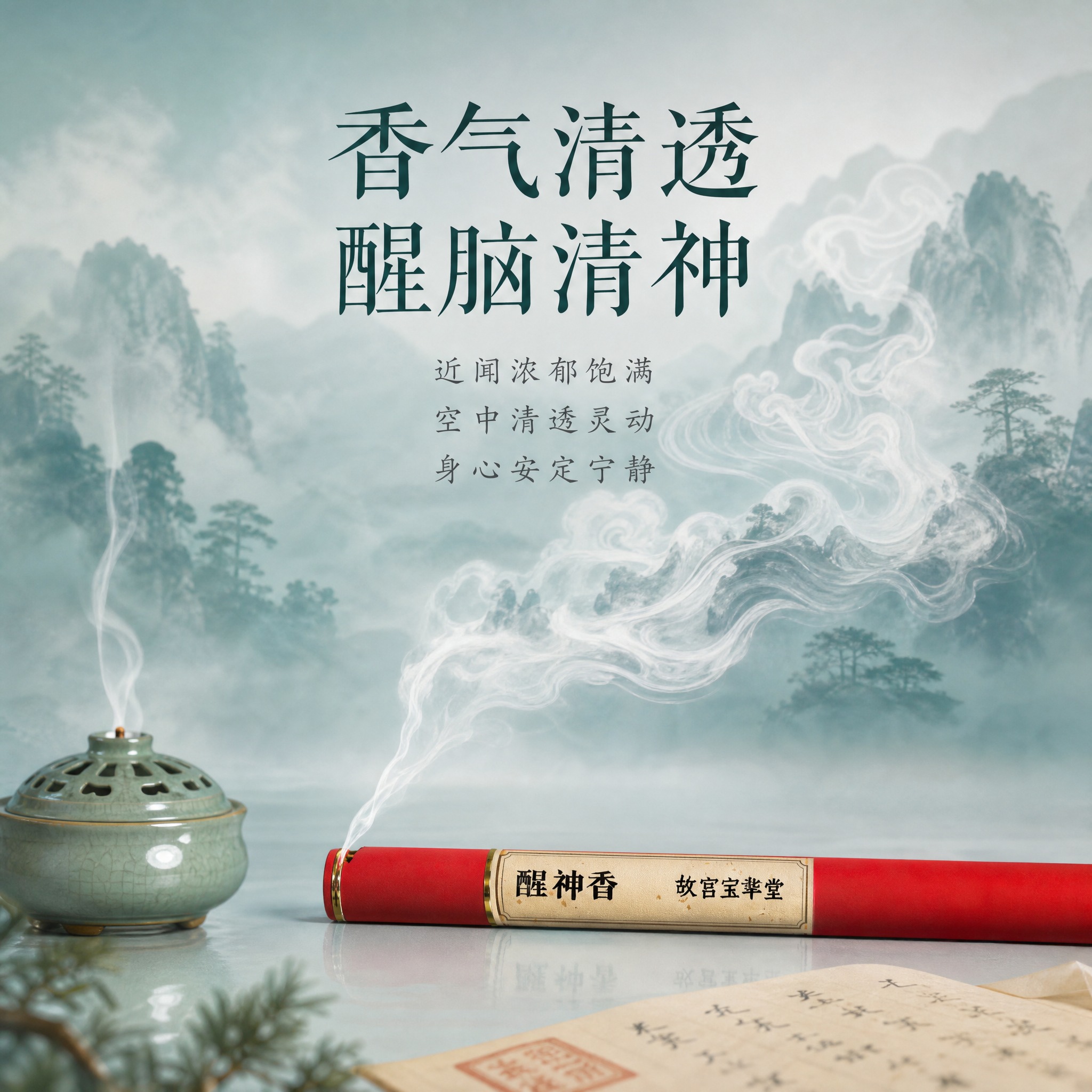 [主图-3] 功效展示 醒脑清神 安定身心 香气意境图 [统一… - 图片创意预览