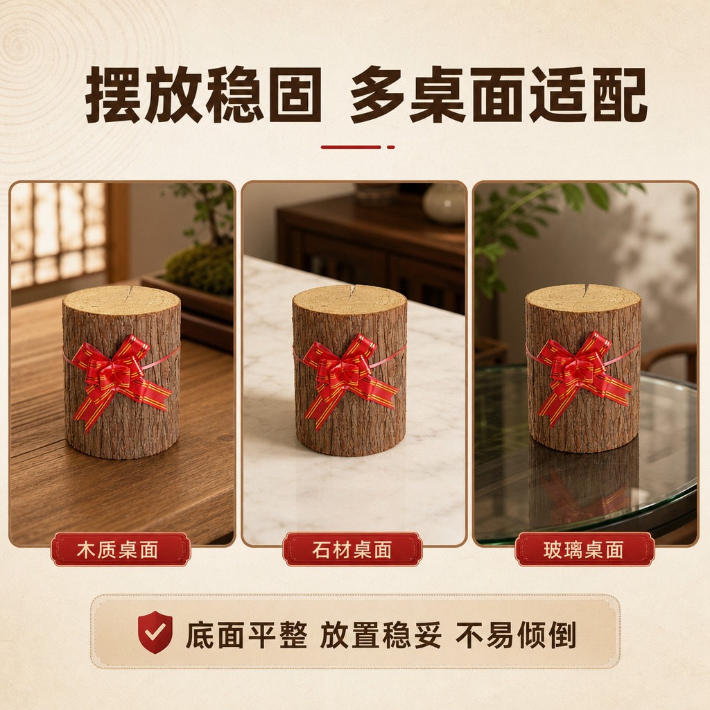 [商品] 使用【图1】【图5】杉墩木段红绳花摆饰；保留杉木段圆… - 图片创意预览