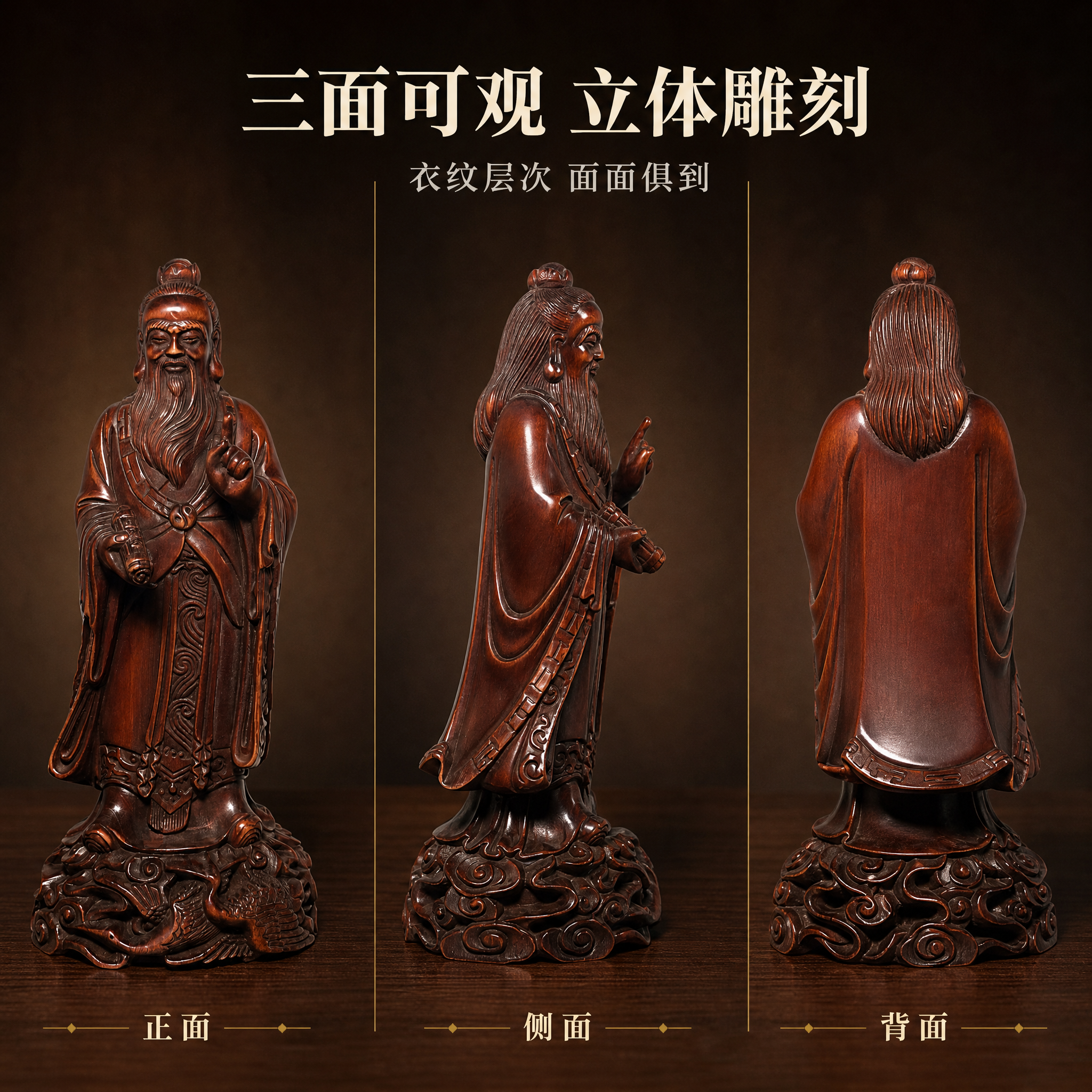 [主图-4] 多角度展示图：正面/侧面/背面三视角并列，证明立… - 图片创意预览