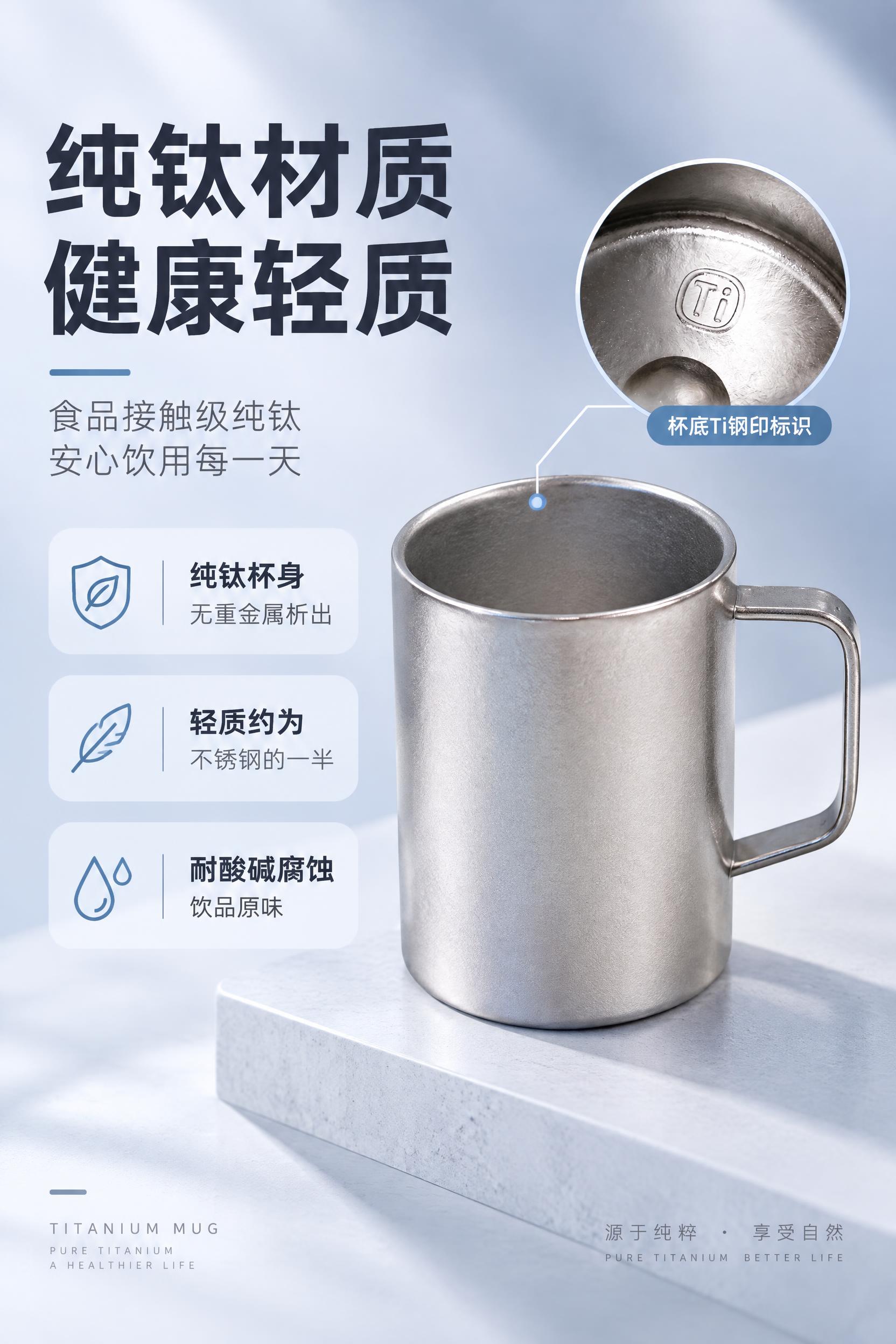 [商品] 使用【图7】银灰磨砂纯钛款+【图3】杯底Ti标识细节… - 图片创意预览