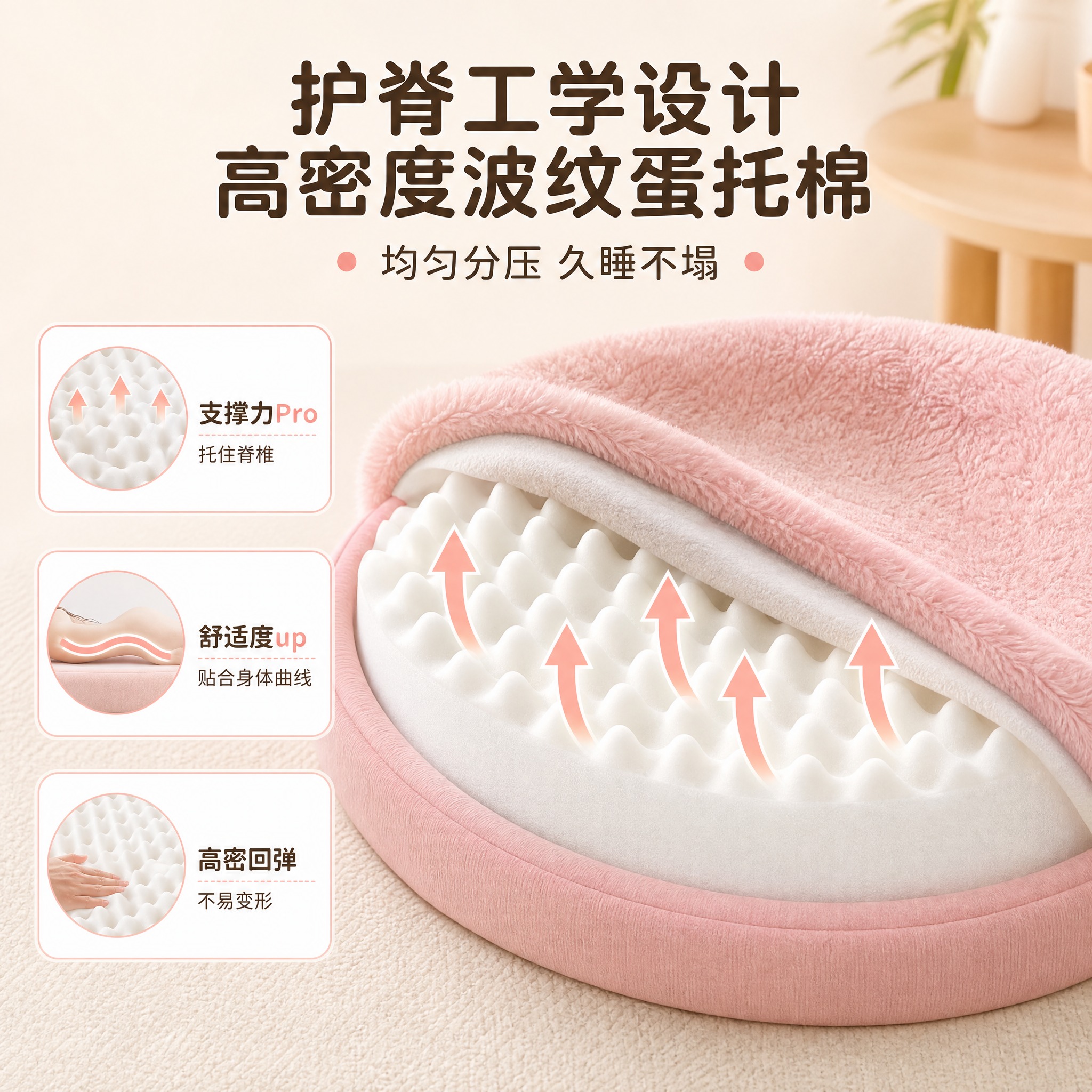 [主图-2] 核心亮点功能图，展示蛋托棉护脊结构与分压原理。… - 图片创意预览