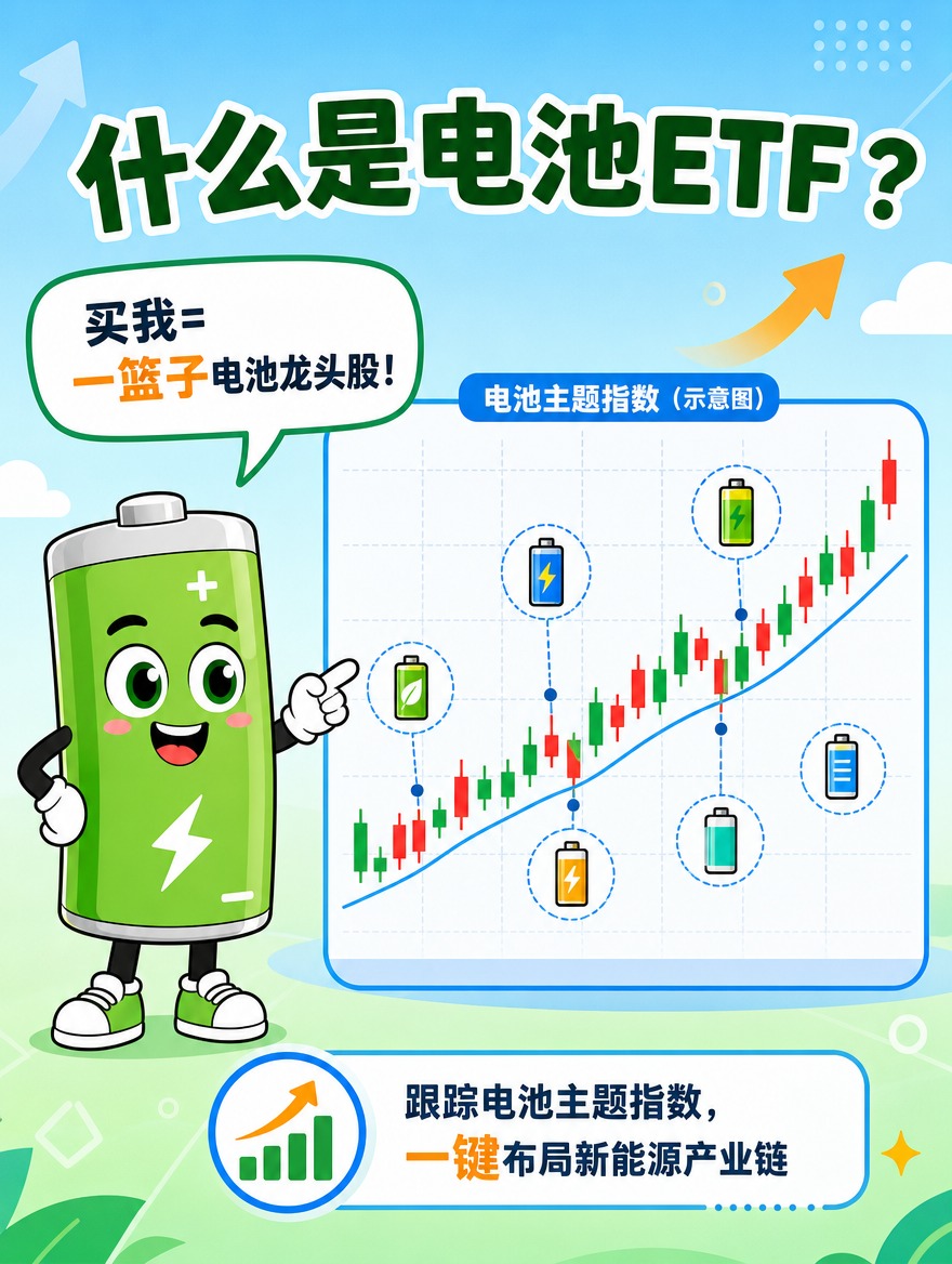 [商品] 无实物商品，投教类长图文漫画，主题为电池ETF指数科… - 图片创意预览