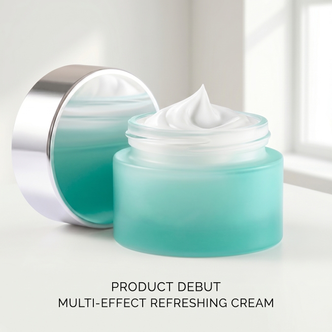 [主图-1] Product debut，multi-effect refreshing cream. Keep the product appearance (physical structure,预览效果