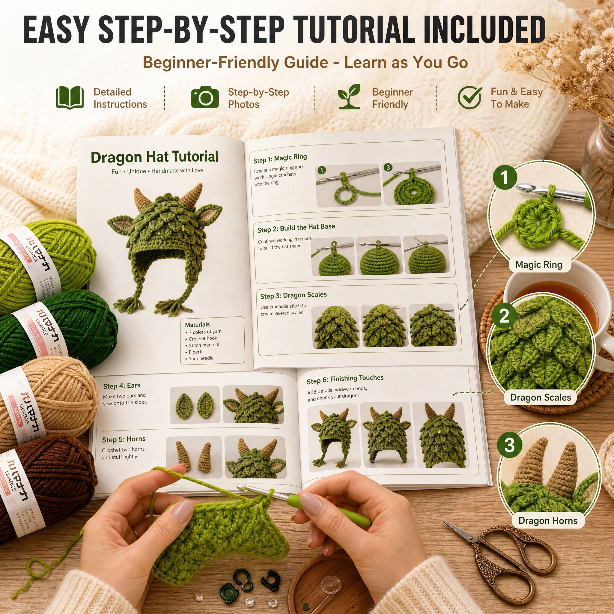 [主图-5 龙款DIY材料包] 主题：Easy Step-by… - 图片创意预览