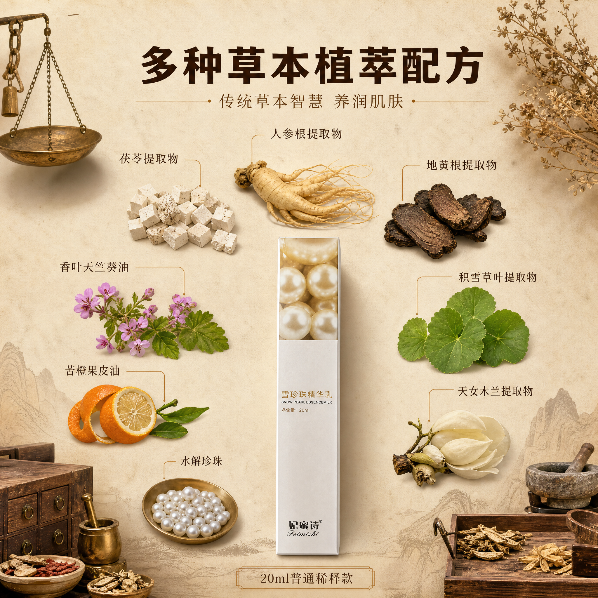[主图-2] 核心成分解析 多种草本植萃配方展示。 [统一基调… - 图片创意预览